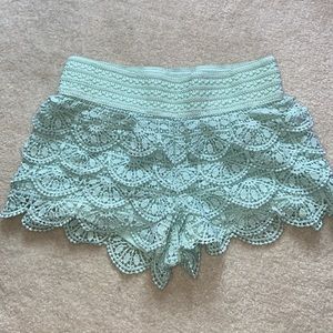 Aqua Blue Lace Shorts
